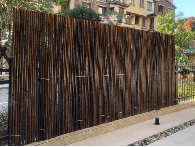 Bahan Bambu Alami Dicat Panel Pagar Bambu Rolled Bamboo Fence Privacy Garden Border 0