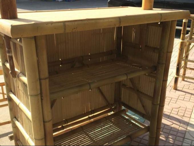 Tiki Bar Patio Outdoor Bar, Bambu Set, Islander Tiki Bar Dengan Palapa Atas Dan Ruang Gudang Untuk Taman Patio Luau Party Bazaar 1