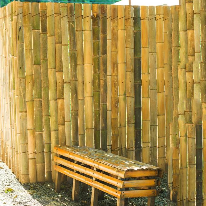 Bamboo Alam Slat Screening Eco-Friendly Privasi Slat Pagar Bamboo Screen Panel Roll Untuk Perlindungan Angin Balkon 0