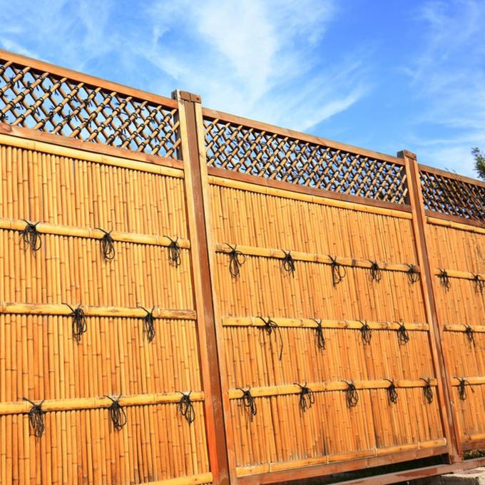 Bamboo Alam Slat Screening Eco-Friendly Privasi Slat Pagar Bamboo Screen Panel Roll Untuk Perlindungan Angin Balkon 1