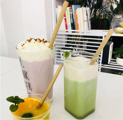 Sedotan Bambu Sedotan Sekali Pakai yang Tahan Lama, Sedotan Kopi Alami yang Sehat, Minum Dingin