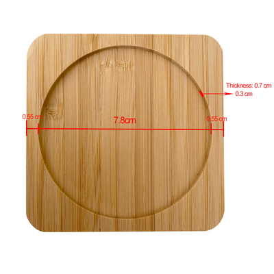6 Pack 9cm Bambu Coaster Bentuk Bulat Laser Logo Bar Home Cup Coaster