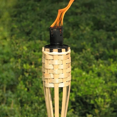 Bambu alami Tiki obor taman mainan berwarna-warni obor bambu untuk anak-anak dan pesta di luar ruangan