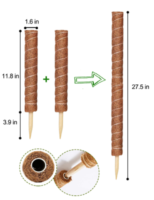 44cm Coir Moss Totem Pole Kit Untuk Tanaman Panjat Dan Tanaman Pendukung Tiang Kelapa