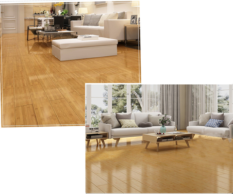 15mm Permukaan Halus Lantai Bambu Padat Lantai Kayu Alami
