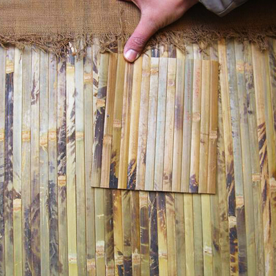 Water Proof Bamboo Paneling Woven Back 13mm Lebar Disesuaikan Panjang