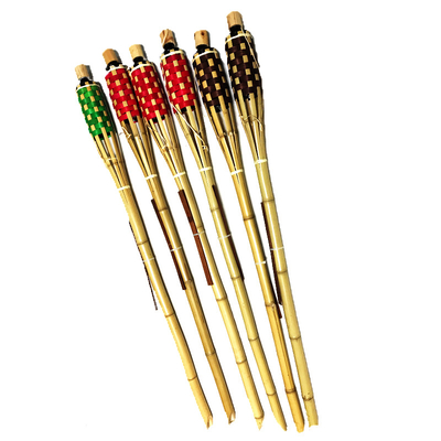 Obor Bambu 120cm Dengan Tabung Minyak Mulut Lebar Logam Tahan Air