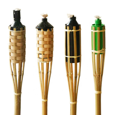 Obor Bambu Alami Tahan Air Rotan Tiki Obor Untuk Halaman Taman Halaman Teras