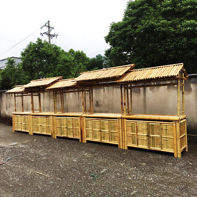 220x160cm Tiki Bar Bamboo Bench Bar Dengan Kursi Atap Tahan Air Luar Ruangan