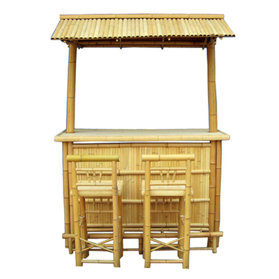 Varnish Painting Bamboo Tiki Bars Dengan Counter Beverage Table Foldable Beach Bars