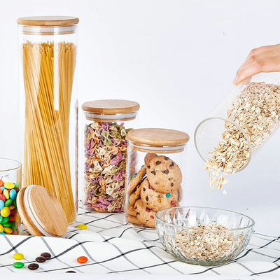 Silicon Circle Bamboo Jar Tutup Leafproof Untuk Penyimpanan Kaca Toples Makanan Tutup Dapur