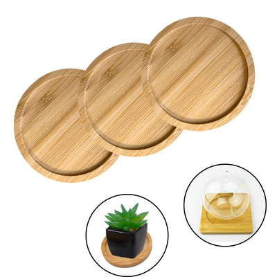 6 Pack 9cm Round Blank Bambu Coaster Bar Home Cup Coaster