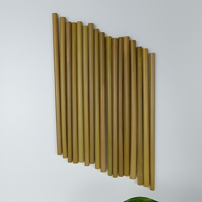 Sedotan Bambu Alami Biodegradable Kustom 20cm Sedotan Lurus Dapat Digunakan Kembali Dengan Sikat