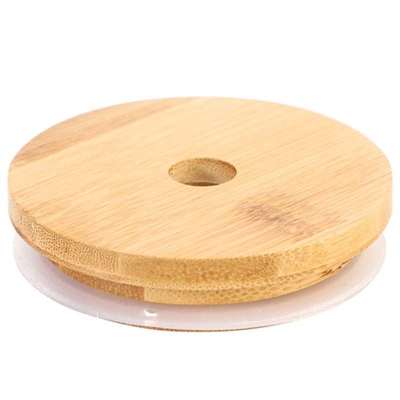 Stoples Penyimpanan Dapur Tutup Toples Bambu Bulat Persegi Dengan Cincin Silikon Kedap Udara