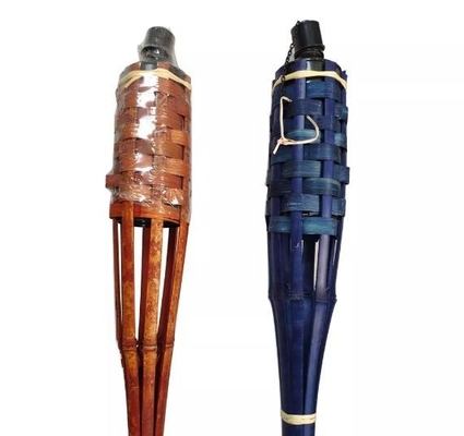 Outdoor Dekorasi Pernikahan Obor Bambu 150cm Dengan Penutup Tabung Minyak Logam