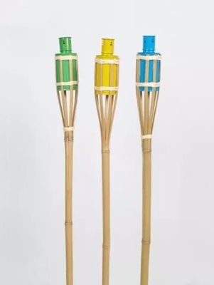115cm Taman Bambu Tiki Torch Tenunan Tangan Obor Pesta Bambu
