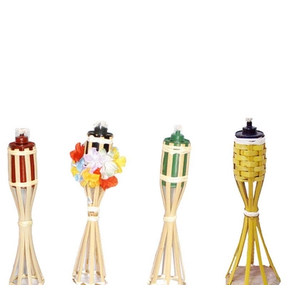 180cm Obor Bambu Alami Obor Tiki Bambu Untuk Pencahayaan Taman Pesta Luau