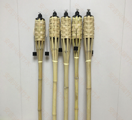 180cm Obor Bambu Alami Obor Tiki Bambu Untuk Pencahayaan Taman Pesta Luau