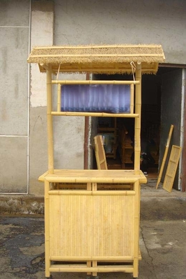 Bamboo Beach Tiki Bar Dengan Rak Botol Minum Kursi Bambu Dengan Dukungan Belakang