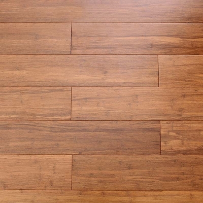 Lantai Bambu Padat Ramah Lingkungan Horizontal High Gloss Waterproof Laminate Carbonized