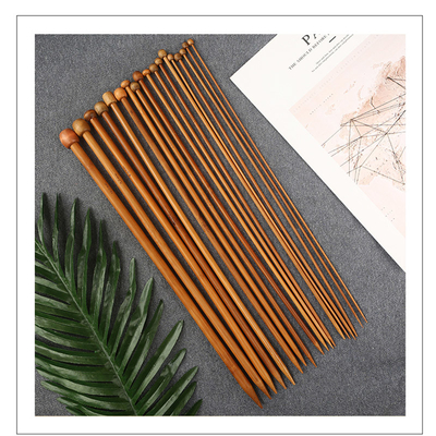 18 Ukuran Set Jarum Rajut Bambu Kait Rajutan Bambu Kaus Kaki Syal Tenun