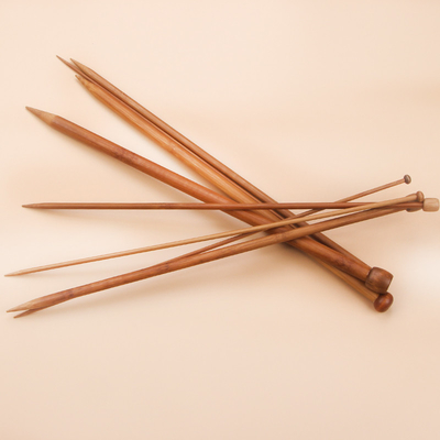 12Pcs Set Bambu Ringan Jarum Rajut Bundar Tunggal Menunjuk Merajut untuk Merajut Buatan Tangan DIY