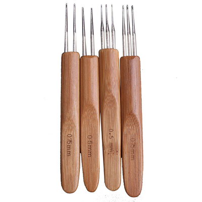 Gagang Bambu Kait Rajut Set Jarum Rajut Aksesoris Jahit Kepala Stainless Steel