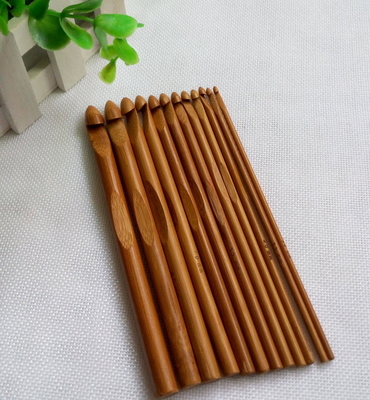 8 Buah 1mm hingga 2.75mm Kayu Bambu Crochet Hooks Set Jarum Rajut Buatan Tangan