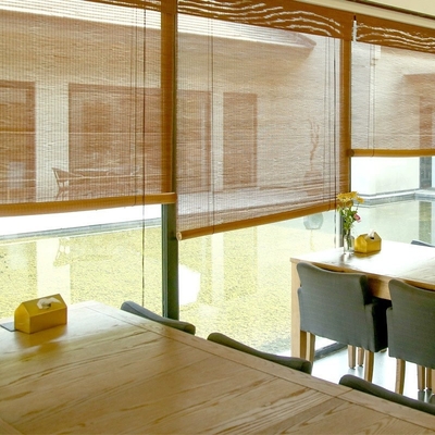 1.8m Bamboo Roller Blind Tabir Surya Tirai Warna-warni Disesuaikan Untuk Rumah