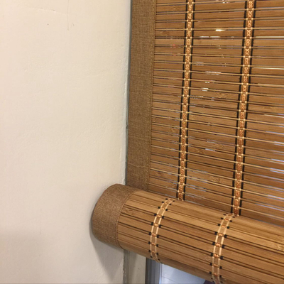 Privasi Dalam Ruang Bamboo Roller Blind Dengan Lift, Anti UV Waterproof Bamboo Curtains