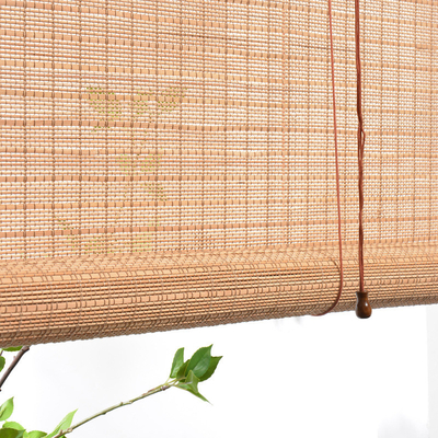 1.8m Nature Bamboo Roller Blinds Tirai Bambu Berwarna-warni Gaya Romawi