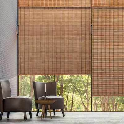 Indoor Outdoor Bambu Manual Pergola Roller Blinds Window Sun Blade Privacy Drape