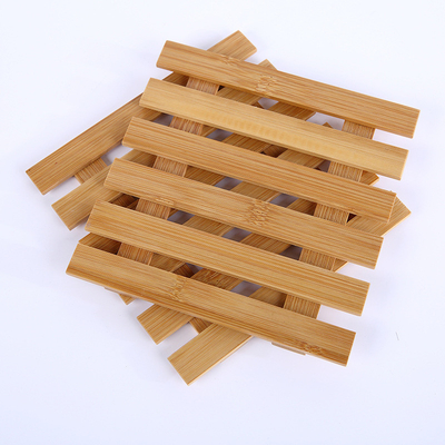 Coaster Bambu Kosong Berpori Kecil Untuk Baki Pot Tanaman Sukulen 3,2 Inch