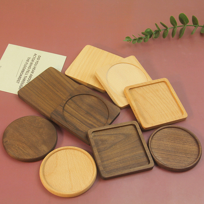 Tatakan Gelas Bambu Kustom Ramah Lingkungan Original Eco-set Coffee Tray Square/Round Bamboo wood Mat