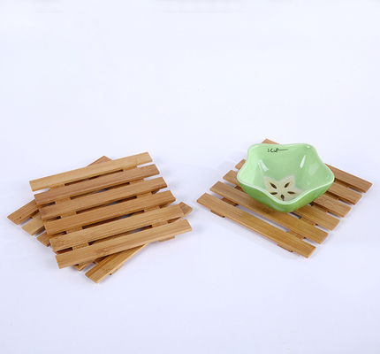 Coaster Bambu Kosong Berpori Kecil Untuk Baki Pot Tanaman Sukulen 3,2 Inch