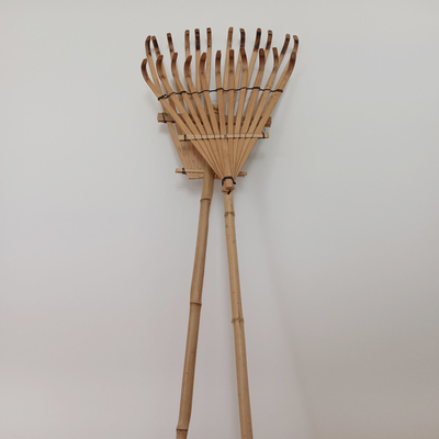 12 Tine 140cm Bamboo Rake Buatan Tangan Untuk Pool Leaf Garden Lawn Rake