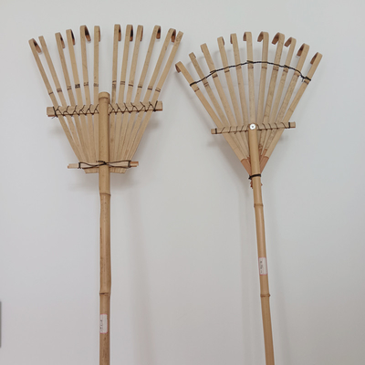 11 Tine 145cm Bamboo Rake Handmade Rustless Garden Rakes Garu