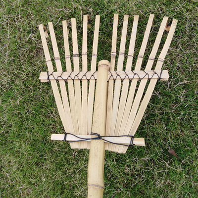 Ringan Bambu Gress Rake Taman Rumput Cepat Merakit Daun Rake 32cm