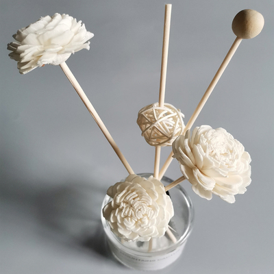 Home Fragrance Diawetkan Reed Diffuse Kering Sola Flower Reed Diffuser dengan Cotton Wick