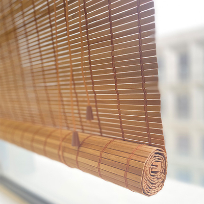 Anyaman Roman Bamboo Mat Tirai Bergulir Mudah Dipasang Shutter Outdoor 180 * 180cm