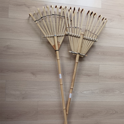 Ringan Bambu Gress Rake Taman Rumput Cepat Merakit Daun Rake 32cm