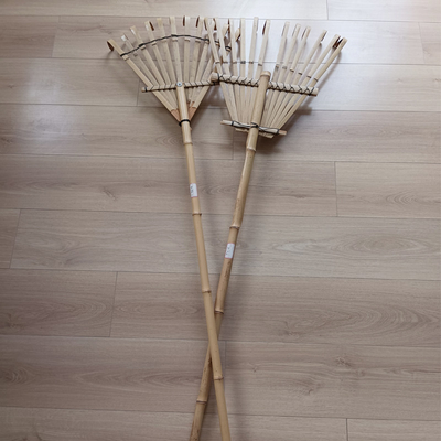 Ringan Bambu Gress Rake Taman Rumput Cepat Merakit Daun Rake 32cm