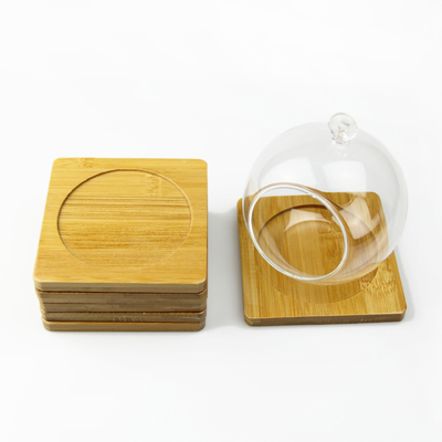 Tatakan Gelas Bambu Kustom Ramah Lingkungan Original Eco-set Coffee Tray Square/Round Bamboo wood Mat