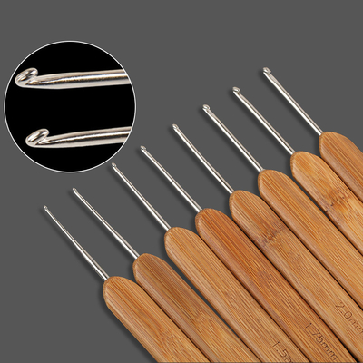 Jarum Rajut Berkarbonisasi Bahan Baku Bambu Single Point Bamboo Crochet Hook