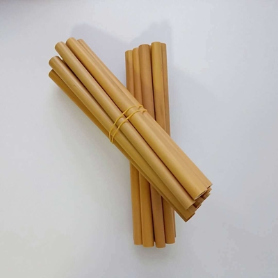 Sedotan Bambu Alami Biodegradable Kustom 20cm Sedotan Lurus Dapat Digunakan Kembali Dengan Sikat