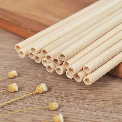 Sedotan Minum Bambu Alami yang Dapat Digunakan Kembali Dengan Label Laser Log Biodegradable yang Disesuaikan