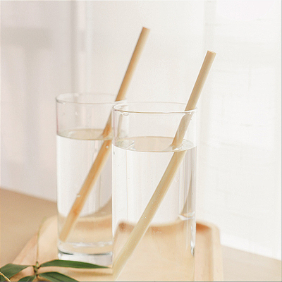 Reusable Eco Friendly 20x0.8cm Sedotan Minum Bambu Dapat Digunakan Kembali Dengan Sikat