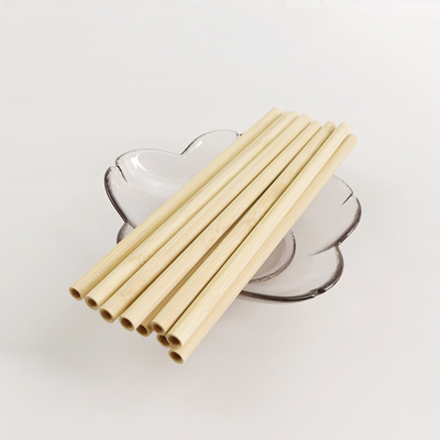 Biodegradable Natural 20cm Jus Teh Serat Bambu Sedotan Teh Minum Logo Kustom