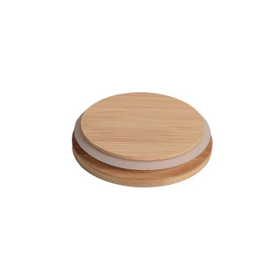 8.5cm Tutup Bambu Botol Lilin Anti Bocor Dengan Ukuran Cincin Silikon Berwarna-warni Disesuaikan