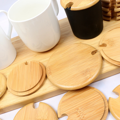 8.5cm Tutup Bambu Botol Lilin Anti Bocor Dengan Ukuran Cincin Silikon Berwarna-warni Disesuaikan
